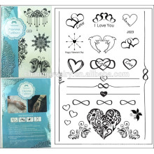 2015 new foreign trade selling temporary tattoo sticker heart shape design lace tattoo can mixed batch j023